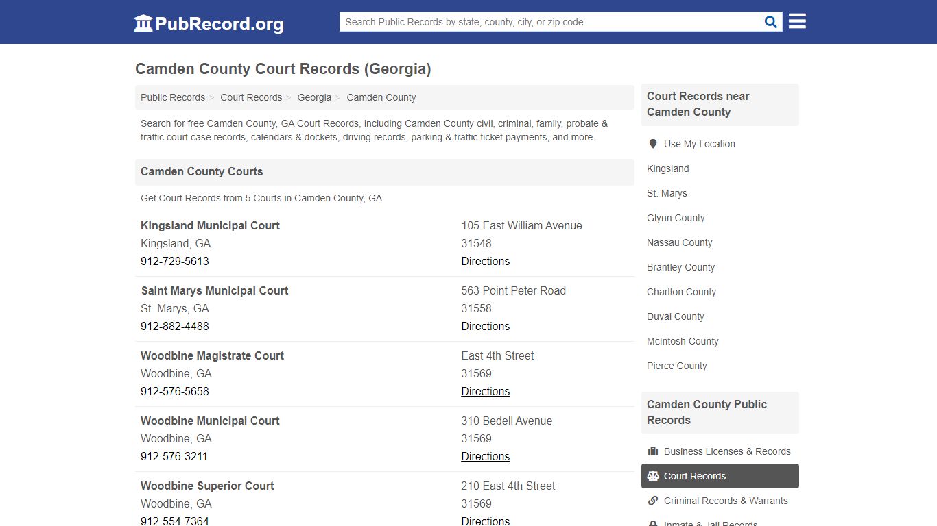 Free Camden County Court Records (Georgia Court Records) - PubRecord.org