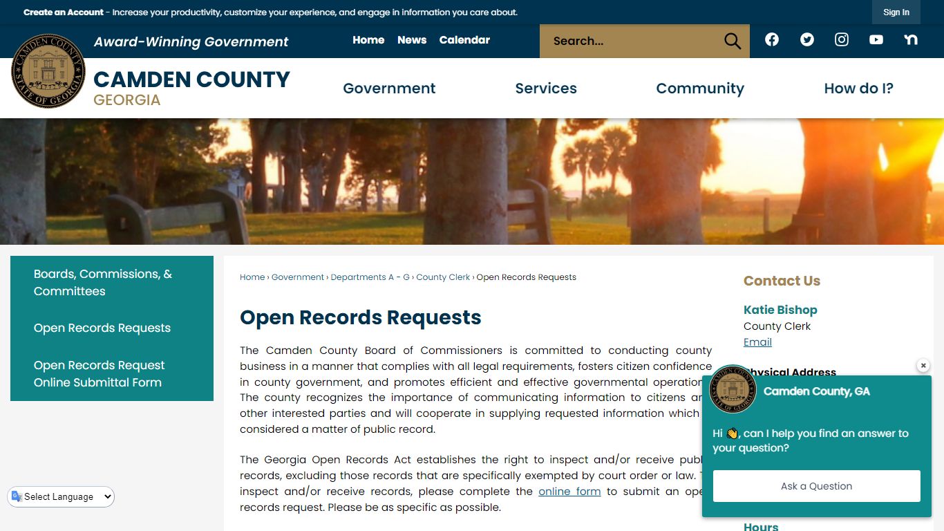 Open Records Requests | Camden County, GA - Official Website